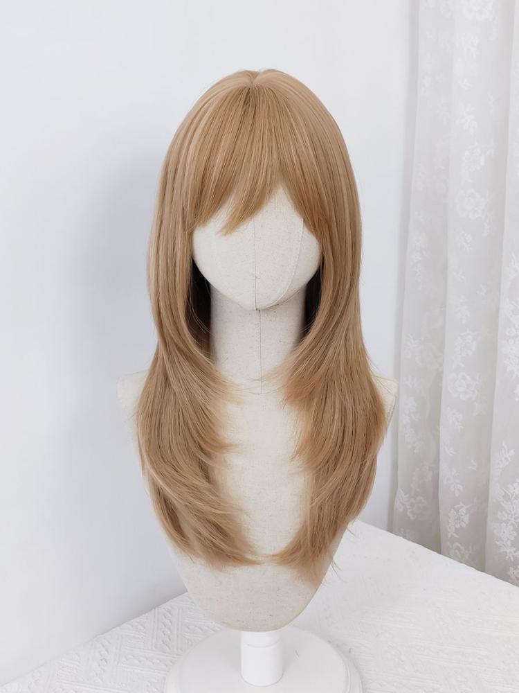 Gold Long Wavy Lolita Synthetic Wig