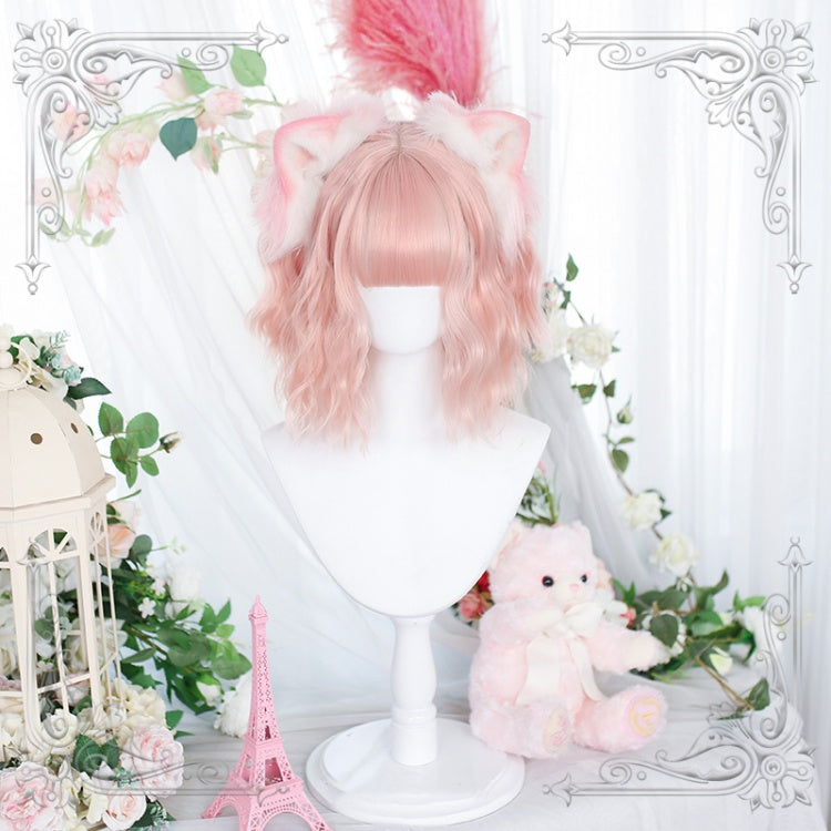 Yao Lin Peach Pink 35CM Short Lolita Synthetic Wig