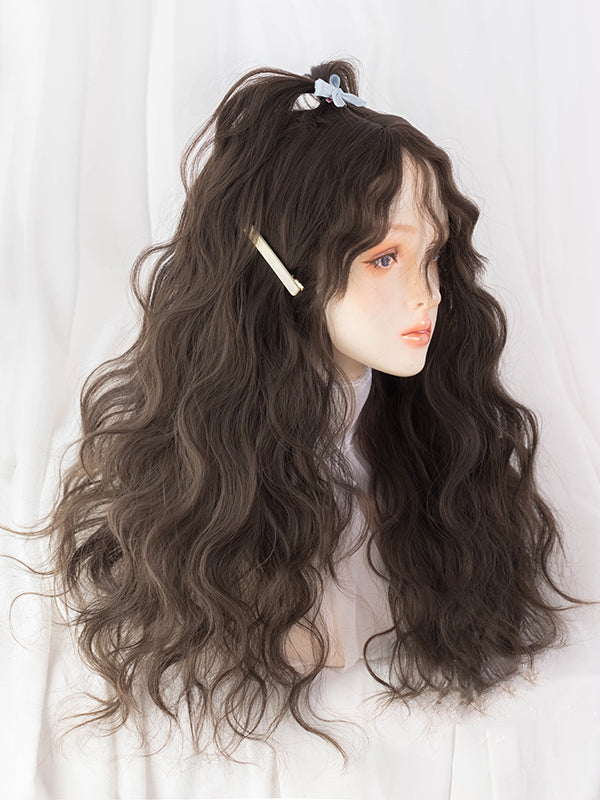 Brown Long Curly Synthetic Wig