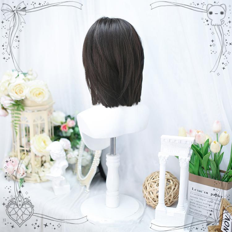 Dark Brown Shoulder Length Straight Synthetic Wig