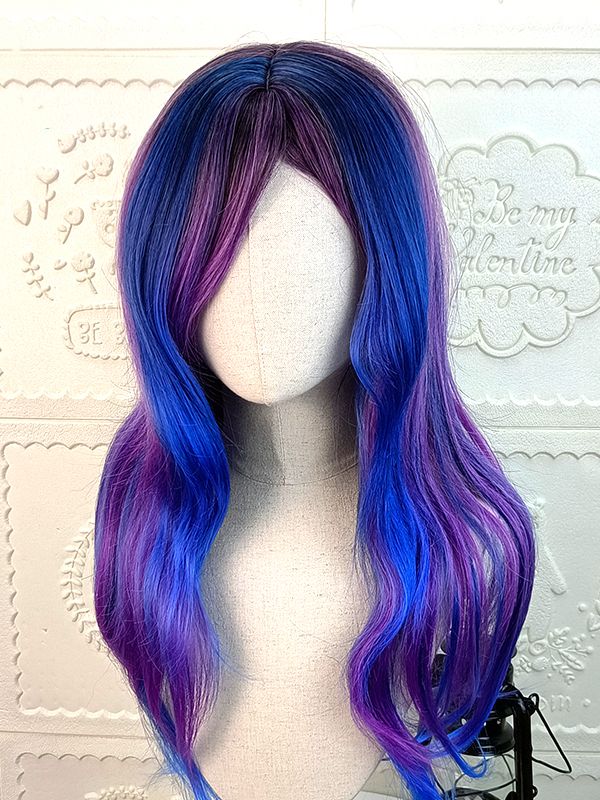 Cyber Era Blue-Purple Wavy Long Lolita Synthetic Wig