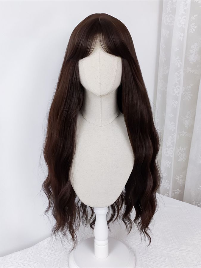Tender Sister Dark Brown Wavy Waist Length Lolita Synthetic Wig
