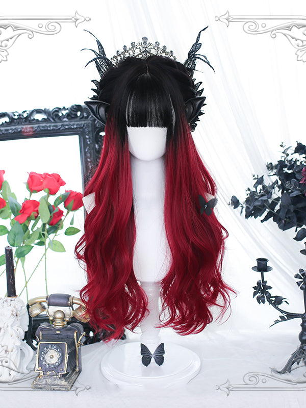 Purgatory Black-Red 65CM Wavy Long Lolita Synthetic Wig