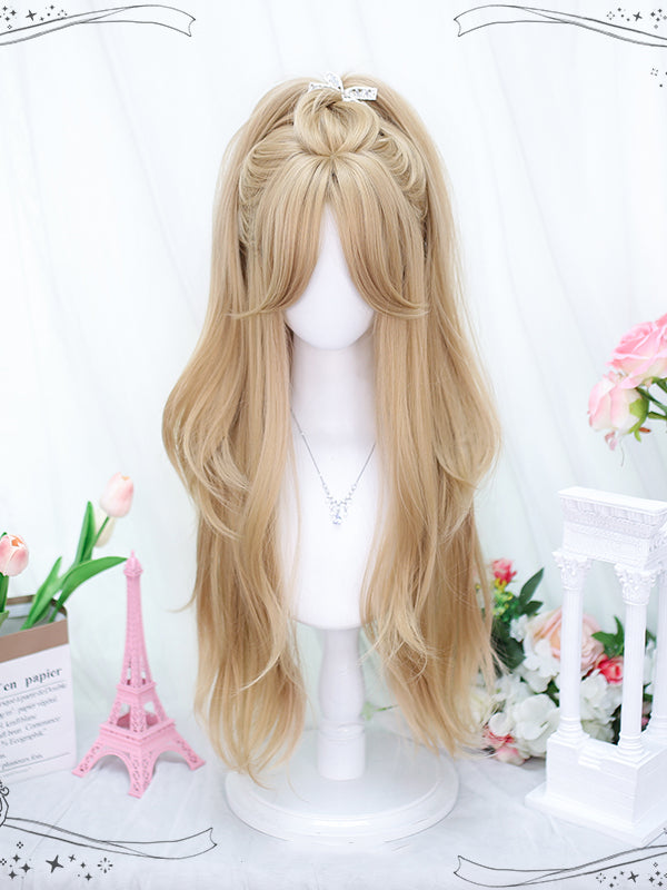 Curtain Bangs Long Wavy Synthetic Wig