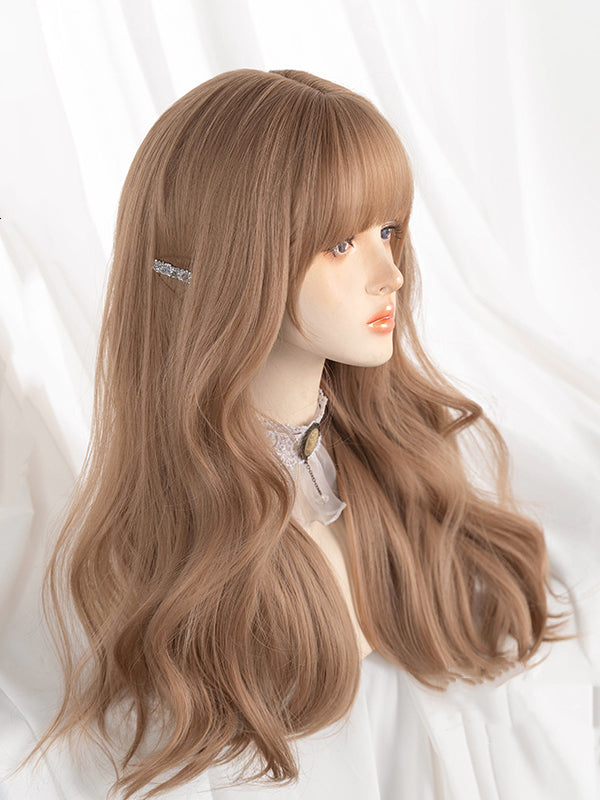 Champagne Mid-Long Wavy Synthetic Wig