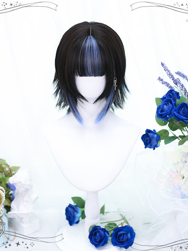 Black and Blue Ombre Ouji Short Wig