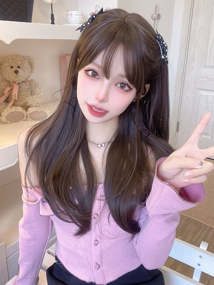 Wavy Brown 60CM Synthetic Wig