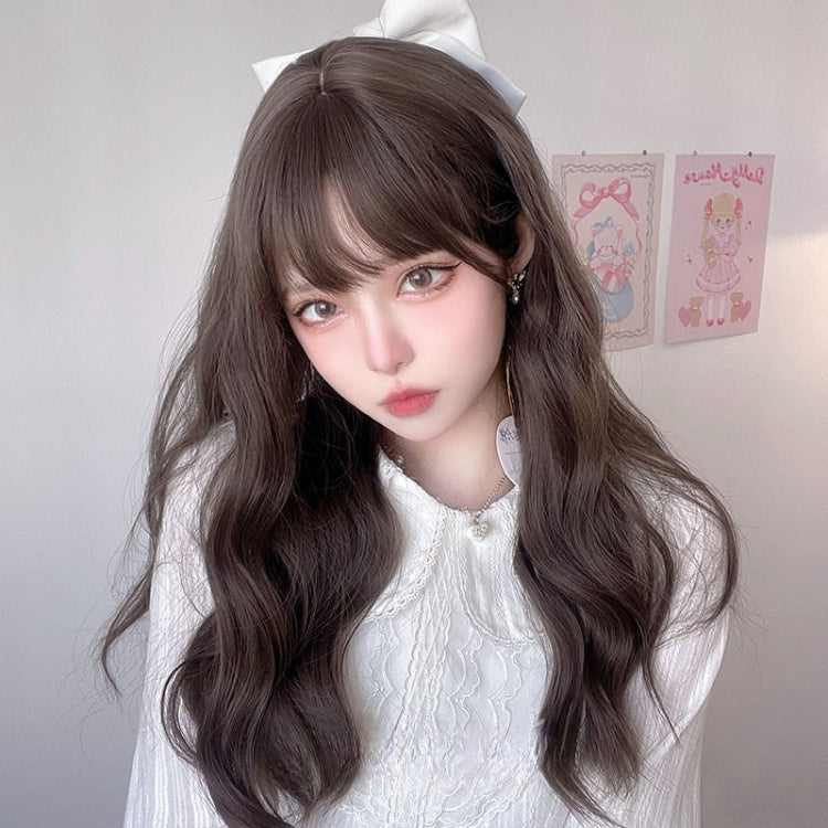 Wavy Dark Brown / Brown 60CM Lolita Synthetic Wig