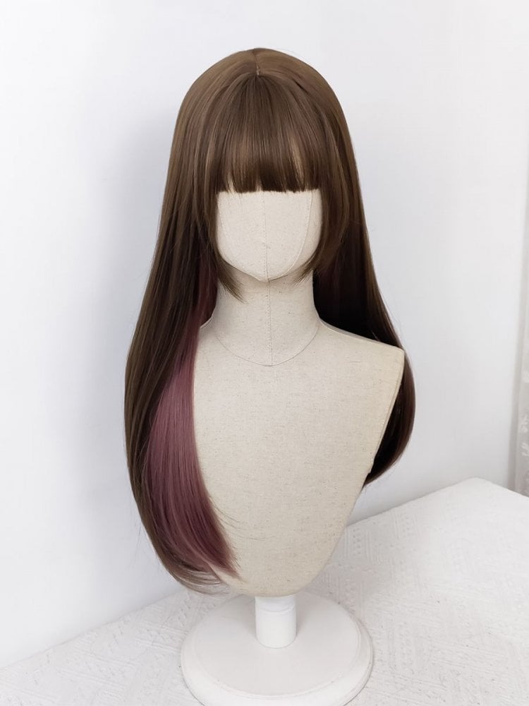 Straight Highlight Hair Color Lolita Long Synthetic Wig
