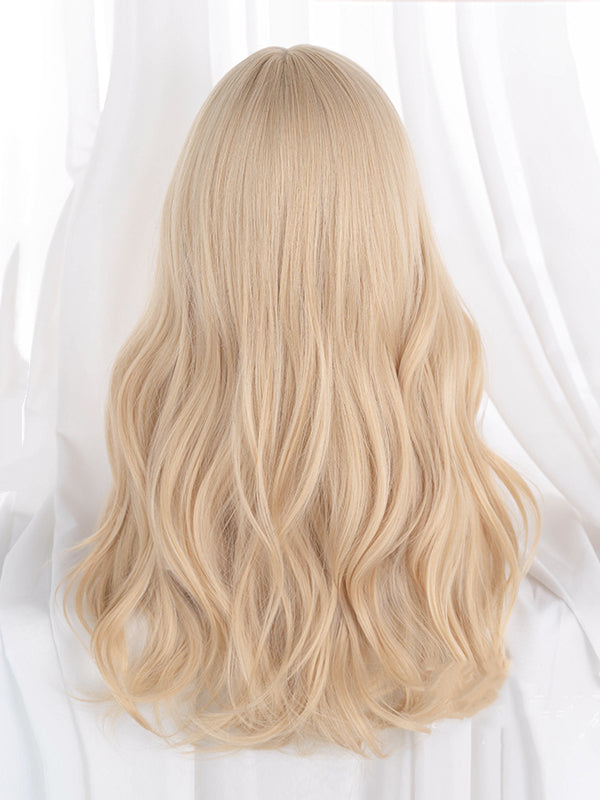 Milk Tea Champagne Wavy Synthetic Wig