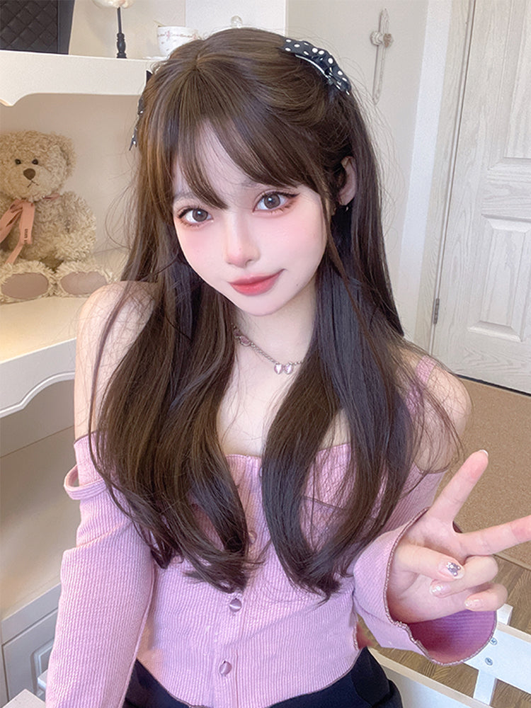 Wavy Brown 60CM Synthetic Wig