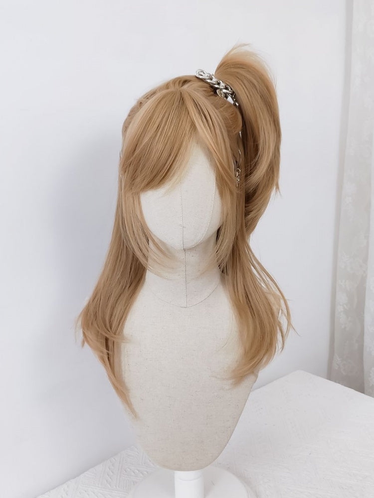 Gold Long Wavy Lolita Synthetic Wig