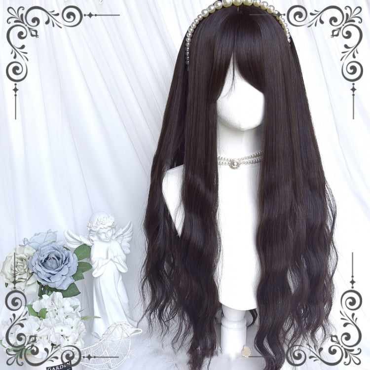 80CM Chiba Dark Brown Water Ripple Curly Synthetic Wig