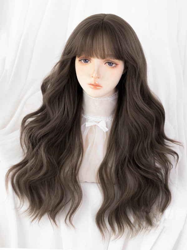 Brown / Dark Brown Wavy Under Bust Length Synthetic Wig