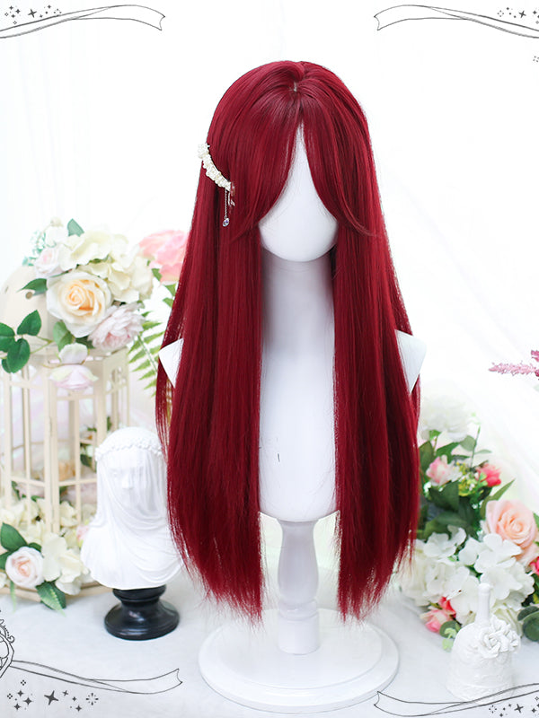 Carmine Long Straight Synthetic Wig Splayed Bangs