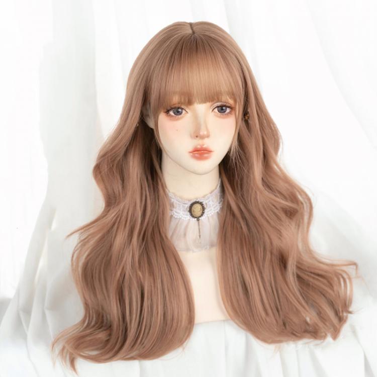 Champagne Mid-Long Wavy Synthetic Wig