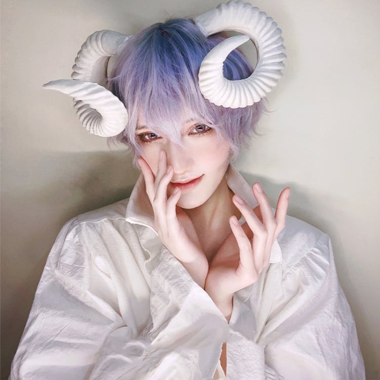 Ombre Hair Color Purple to Blue Ouji Short Wig