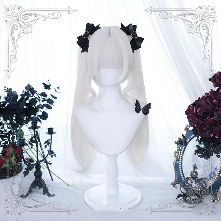 Reversal Moonlight White Short Wig with Double Ponytails