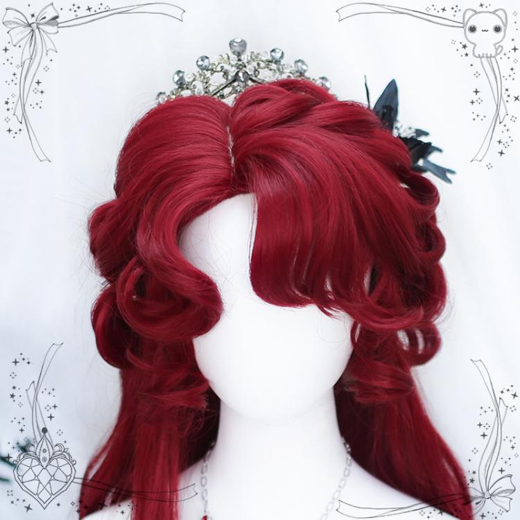 Carmine Red Handmade Braided Long Wavy Synthetic Wig