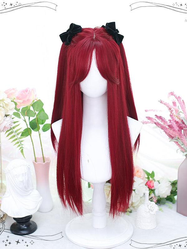 Carmine Long Straight Synthetic Wig Splayed Bangs