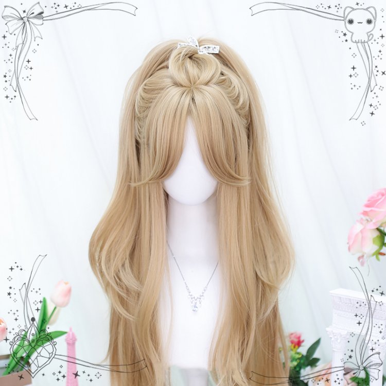 Curtain Bangs Long Wavy Synthetic Wig