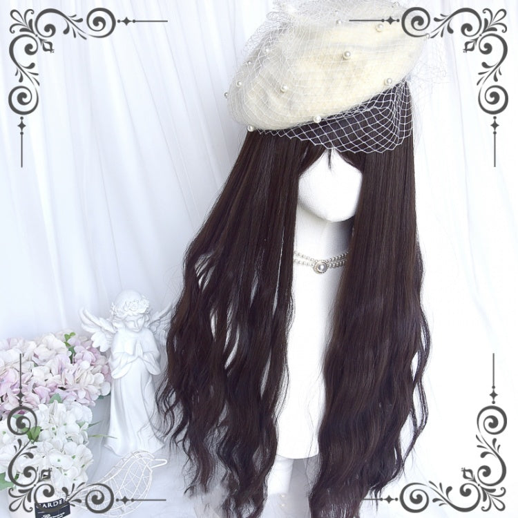 80CM Chiba Dark Brown Water Ripple Curly Synthetic Wig