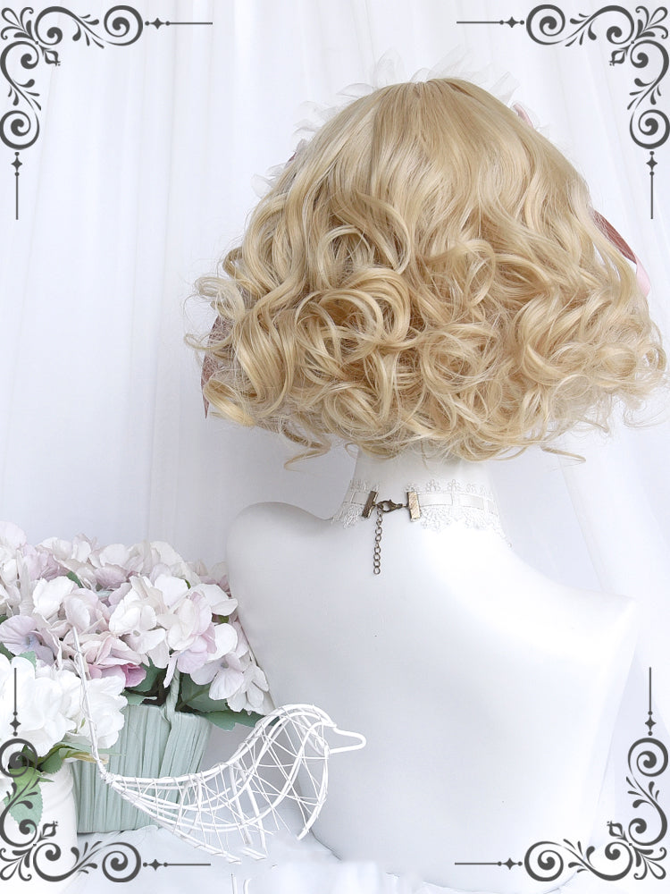 Jelly Bean Doll Gold Short Wavy Wig