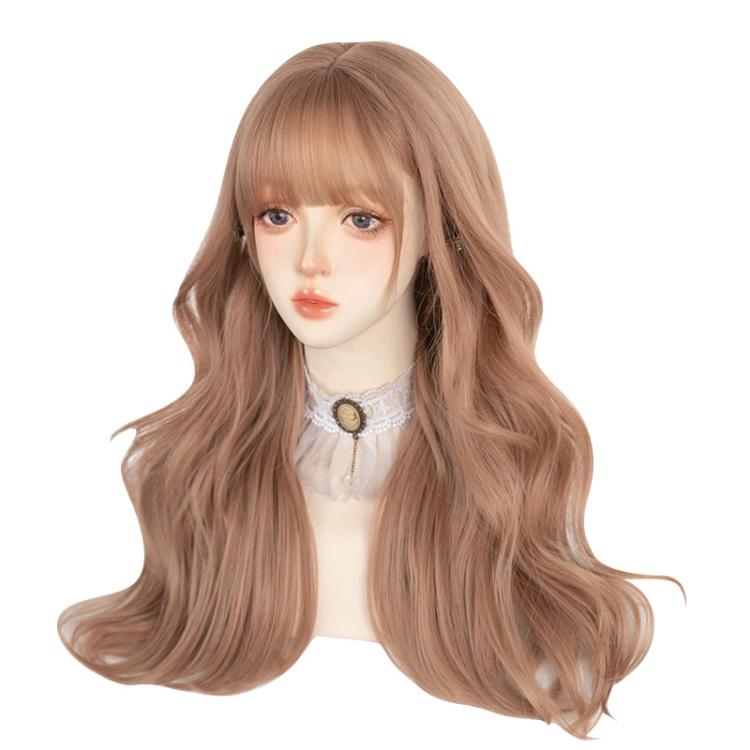 Champagne Mid-Long Wavy Synthetic Wig