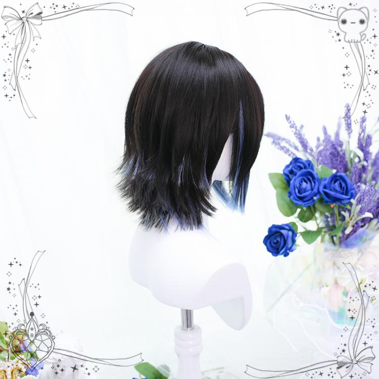 Black and Blue Ombre Ouji Short Wig