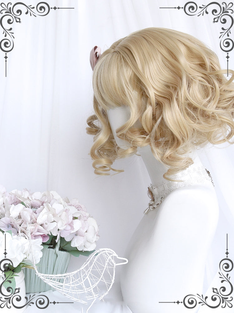 Jelly Bean Doll Gold Short Wavy Wig