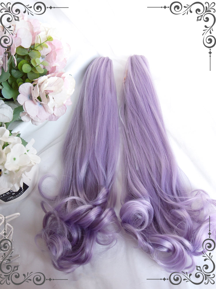 Clearance-Light Purple Short Wig with Double Ponytails Synthetic Wig