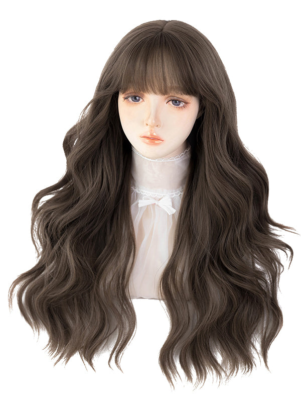 Brown / Dark Brown Wavy Under Bust Length Synthetic Wig