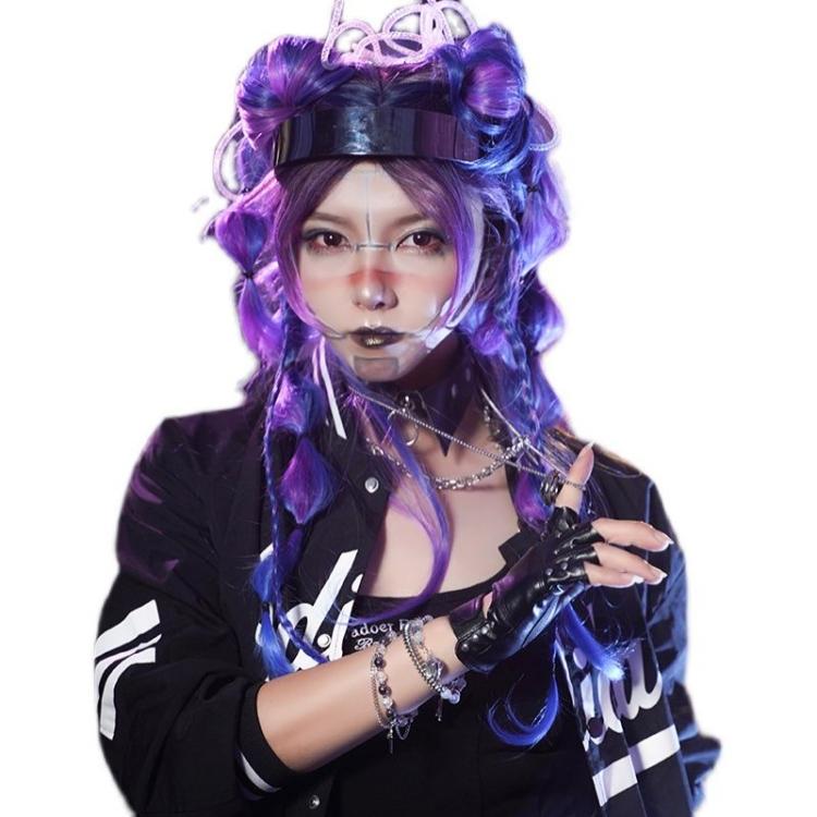 Cyber Era Blue-Purple Wavy Long Lolita Synthetic Wig