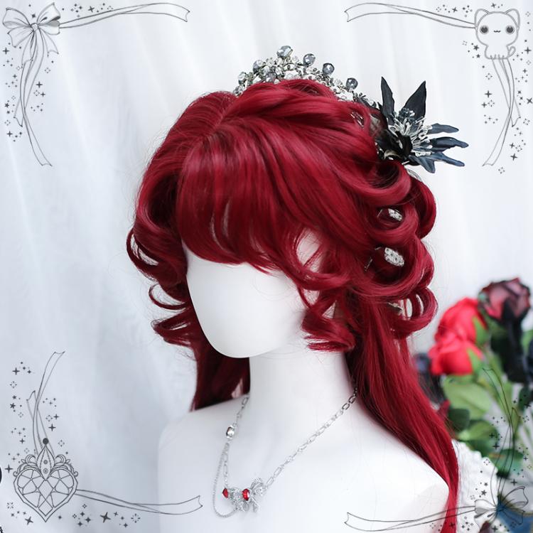 Carmine Red Handmade Braided Long Wavy Synthetic Wig