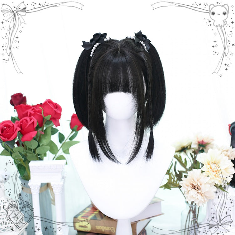 Black Straight Shoulder Length Synthetic Wig