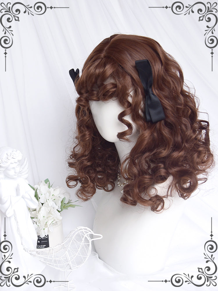 Cheese Bear Gold / Caramel Brown Short Wavy Wig