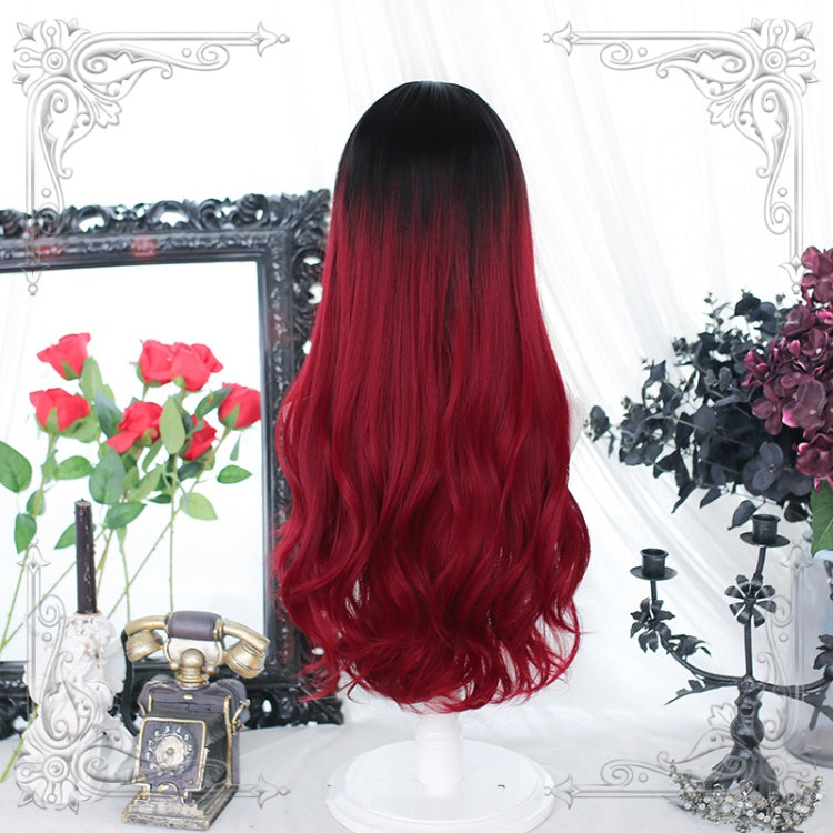 Purgatory Black-Red 65CM Wavy Long Lolita Synthetic Wig