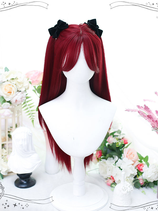 Carmine Long Straight Synthetic Wig Splayed Bangs