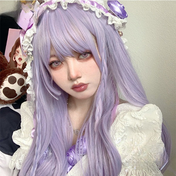 In Stock Lavender Air Bangs Long Wig