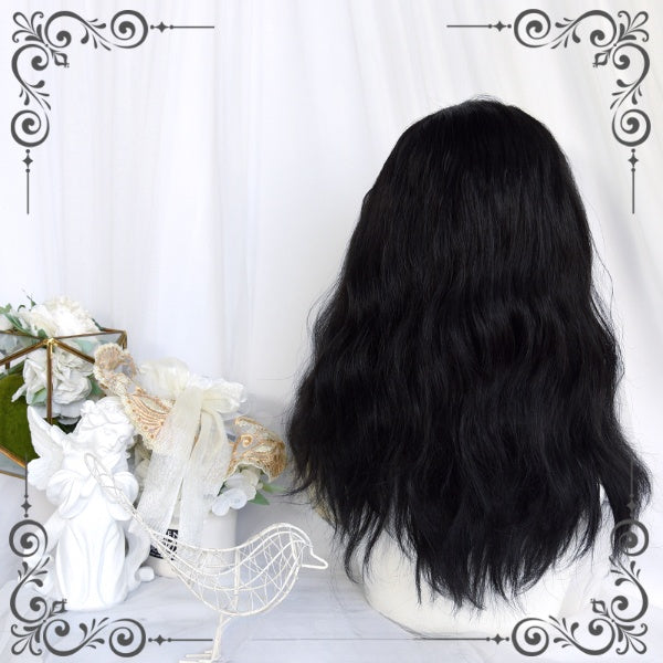 Center Parting Blonde Front Black Back Mid-length Wavy Wig