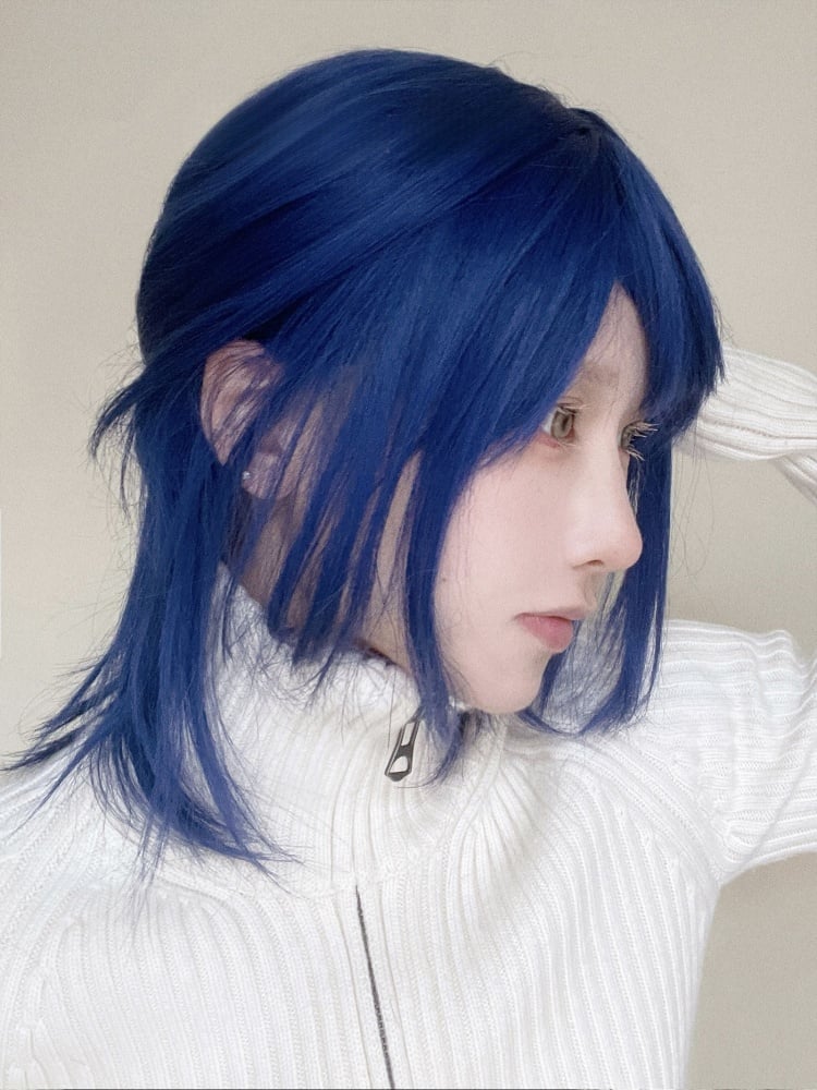 Blue Short Synthetic Wig